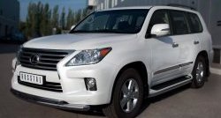 20 999 р. Защита переднего бампера (2 трубыØ76 и 42 мм, нержавейка) SLITKOFF  Lexus LX570  J200 (2012-2015) 1-ый рестайлинг  с доставкой в г. Кемерово. Увеличить фотографию 4