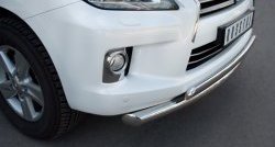 15 999 р. Защита переднего бампера (2 трубыØ76 и 75х42 мм, нержавейка) Russtal Lexus LX570 J200 1-ый рестайлинг (2012-2015)  с доставкой в г. Кемерово. Увеличить фотографию 2