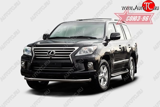 1 043 р. Защита переднего бампера труба d76 SOUZ_96 Lexus LX570 J200 1-ый рестайлинг (2012-2015)  с доставкой в г. Кемерово