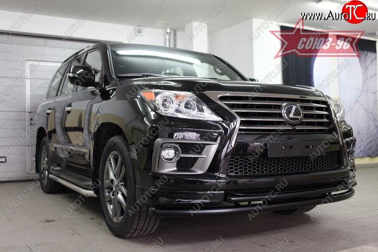 29 474 р. Защита переднего бампера двойная Souz-96 (d60/42).  Lexus LX570  J200 (2012-2015) 1-ый рестайлинг  с доставкой в г. Кемерово