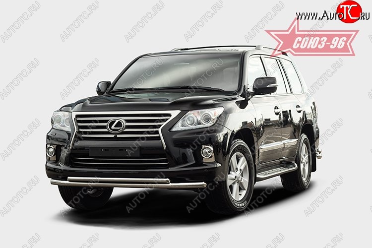 8 189 р. Защита переднего бампера двойная Souz-96 (d60/42) Lexus LX570 J200 1-ый рестайлинг (2012-2015)  с доставкой в г. Кемерово