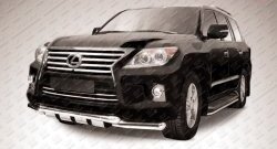 30 749 р. Двойная защита с зубьями d76 мм Slitkoff  Lexus LX570  J200 (2012-2015) 1-ый рестайлинг  с доставкой в г. Кемерово. Увеличить фотографию 1