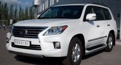 12 999 р. Защита переднего бампера (Ø75х42 мм, нержавейка) Russtal Lexus LX570 J200 1-ый рестайлинг (2012-2015)  с доставкой в г. Кемерово. Увеличить фотографию 4