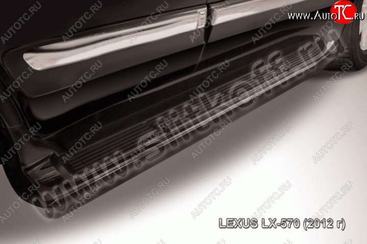 12 549 р. Защита штатного порога из трубы d42 Slitkoff Lexus LX570 J200 1-ый рестайлинг (2012-2015) (Цвет: серебристый)  с доставкой в г. Кемерово