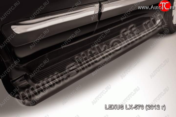 15 599 р. Защита штатного порога из трубы d57 Slitkoff Lexus LX570 J200 1-ый рестайлинг (2012-2015) (Цвет: серебристый)  с доставкой в г. Кемерово