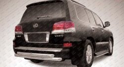 Двойная защита заднего бампера из труб диаметрами по 76 мм Slitkoff Lexus LX570  J200 (2012-2015) 1-ый рестайлинг