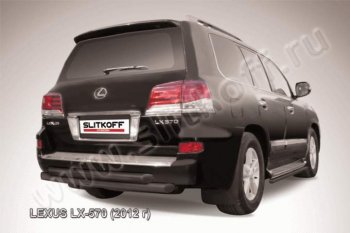 Защита заднего бампера из труб d76 Slitkoff (двойная) Lexus LX570  J200 (2012-2015) 1-ый рестайлинг