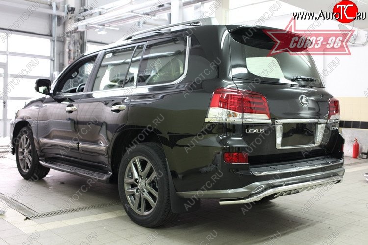 27 629 р. Защита заднего бампера с элементами из профиля Sport Souz-96 (d42)  Lexus LX570  J200 (2012-2015) 1-ый рестайлинг  с доставкой в г. Кемерово