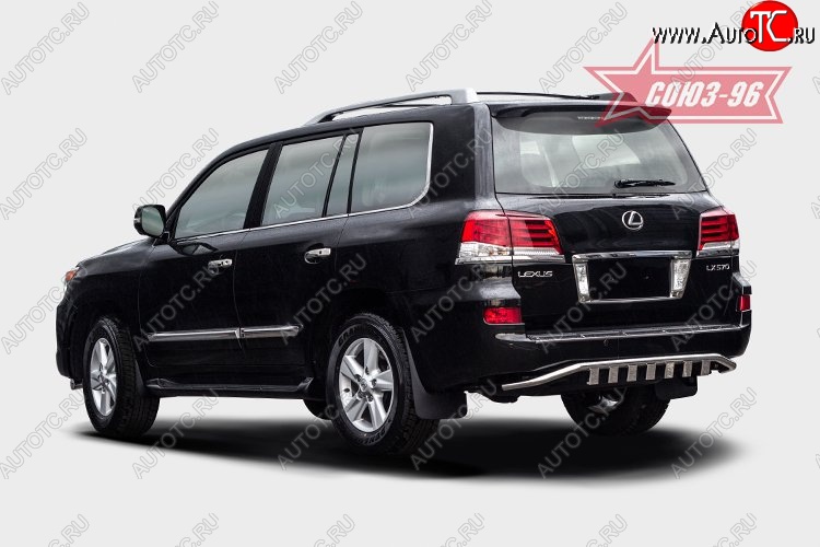 27 089 р. Защита заднего бампера с элементами из профиля Souz-96 (d42)  Lexus LX570  J200 (2012-2015) 1-ый рестайлинг  с доставкой в г. Кемерово