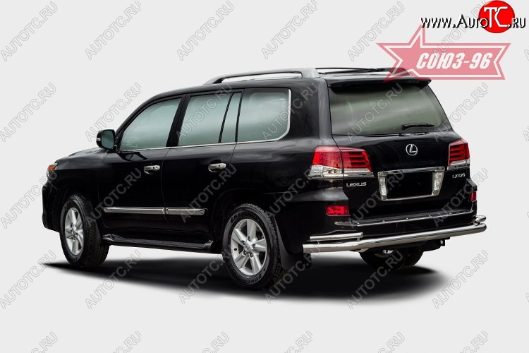 25 649 р. Защита заднего бампера из двух труб Souz-96 (d76 /42)  Lexus LX570  J200 (2012-2015) 1-ый рестайлинг  с доставкой в г. Кемерово