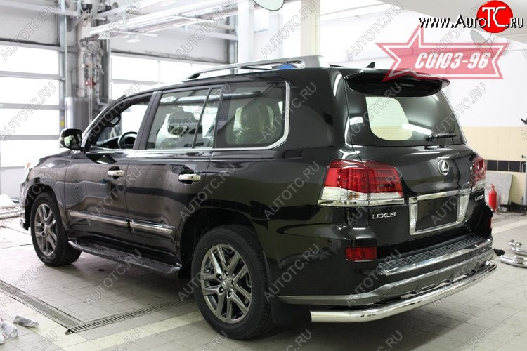 5 849 р. Защита заднего бампера Sport Souz-96 (d76) Lexus LX570 J200 1-ый рестайлинг (2012-2015)  с доставкой в г. Кемерово
