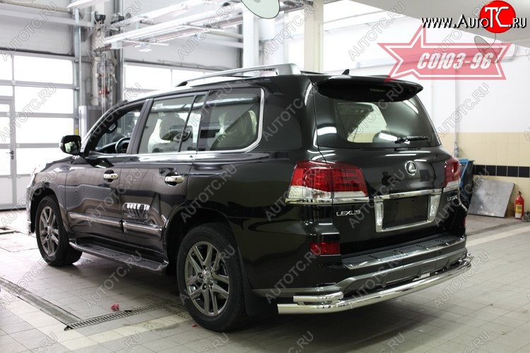 6 893 р. Двойная защита заднего бампера Souz-96 (d76/42) Lexus LX570 J200 1-ый рестайлинг (2012-2015)  с доставкой в г. Кемерово