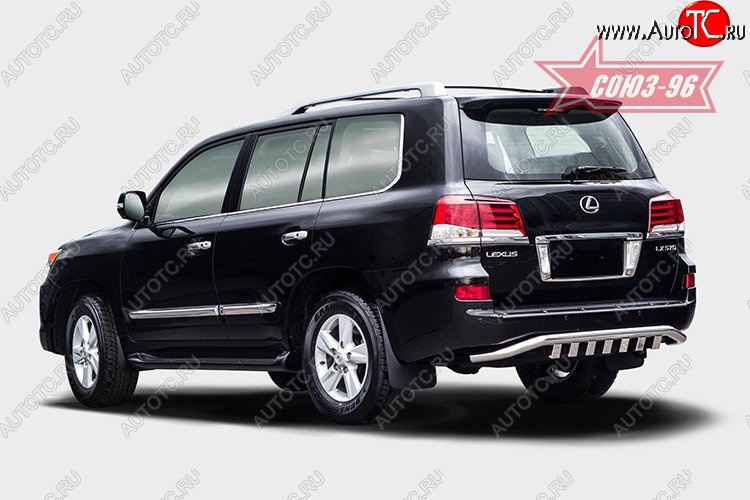29 609 р. Защита заднего бампера с декоративными элементами (d60) Souz-96  Lexus LX570  J200 (2012-2015) 1-ый рестайлинг  с доставкой в г. Кемерово