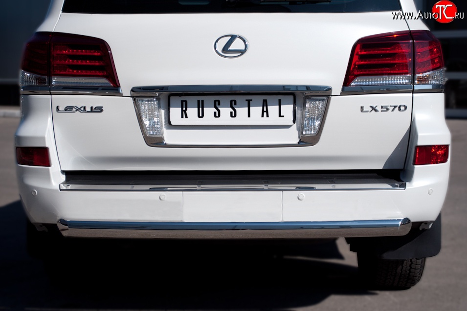 16 749 р. Одинарная защита заднего бампера из трубы диаметром 76 мм SLITKOFF  Lexus LX570  J200 (2012-2015) 1-ый рестайлинг  с доставкой в г. Кемерово