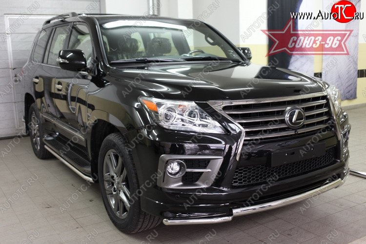 29 474 р. Защита переднего бампера двойная Sport Souz-96 (d60/60).  Lexus LX570  J200 (2012-2015) 1-ый рестайлинг  с доставкой в г. Кемерово