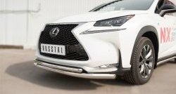 18 699 р. Защита переднего бампера (2 трубыØ63 и 42 мм, нержавейка) SLITKOFF  Lexus NX200T  Z10 (2014-2017)  с доставкой в г. Кемерово. Увеличить фотографию 2