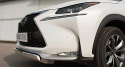 11 599 р. Защита переднего бампера (Ø75х42 мм, нержавейка, F-SPORT) Russtal Lexus NX200T Z10 (2014-2017)  с доставкой в г. Кемерово. Увеличить фотографию 3