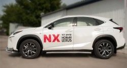 19 999 р. Защита порогов из круглой трубы диаметром 63 мм F SPORT SLITKOFF Lexus NX200T Z10 (2014-2017)  с доставкой в г. Кемерово. Увеличить фотографию 3