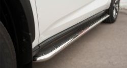 77 999 р. Широкая защита порогов F SPORT Russtal Lexus NX200T Z10 (2014-2017) (Текстура поверхности листа №1)  с доставкой в г. Кемерово. Увеличить фотографию 2