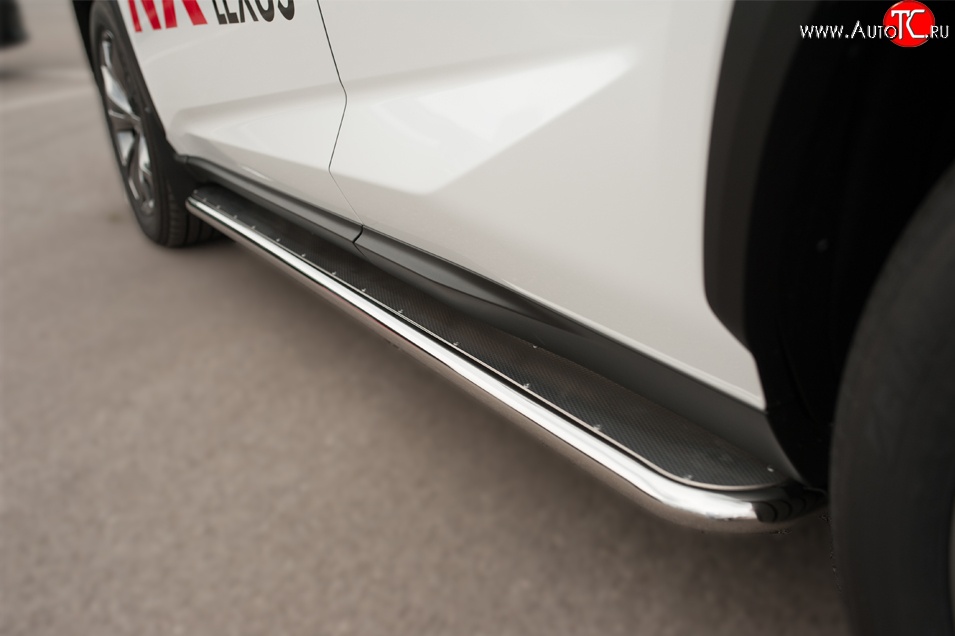 77 999 р. Широкая защита порогов F SPORT Russtal Lexus NX200T Z10 (2014-2017) (Текстура поверхности листа №1)  с доставкой в г. Кемерово