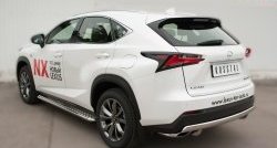 11 599 р. Защита заднего бампера (Ø75x42 мм, нержавейка, F-Sport) Russtal Lexus NX200T Z10 (2014-2017)  с доставкой в г. Кемерово. Увеличить фотографию 4