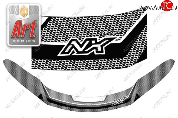 2 599 р. Дефлектор капота CA-Plastiс exclusive  Lexus NX300  Z10 - NX300h  Z10 (Серия Art графит)  с доставкой в г. Кемерово