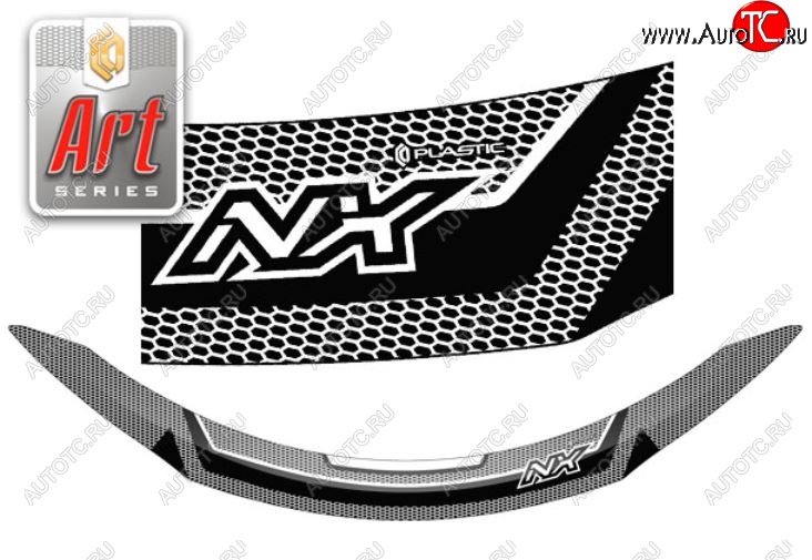 2 399 р. Дефлектор капота CA-Plastiс  Lexus NX200  Z10 - NX300h  Z10 (Серия Art графит)  с доставкой в г. Кемерово