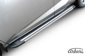 12 509 р. Порожки для ног Arbori Luxe Black  Lexus NX300h  Z10 (2014-2017) дорестайлинг  с доставкой в г. Кемерово. Увеличить фотографию 2
