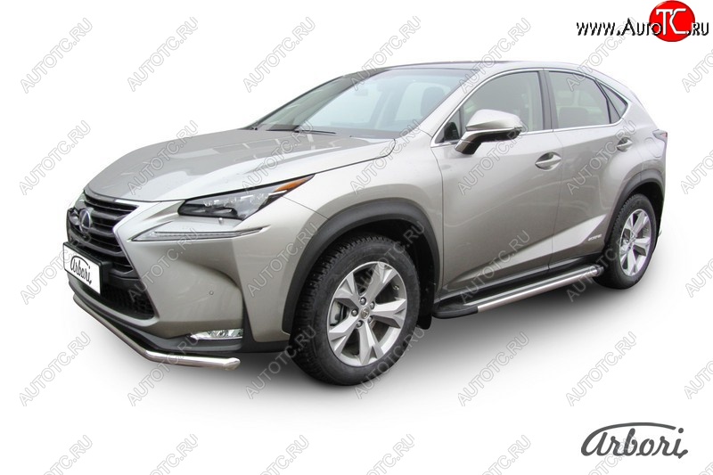 12 509 р. Порожки для ног Arbori Luxe Black  Lexus NX300h  Z10 (2014-2017) дорестайлинг  с доставкой в г. Кемерово