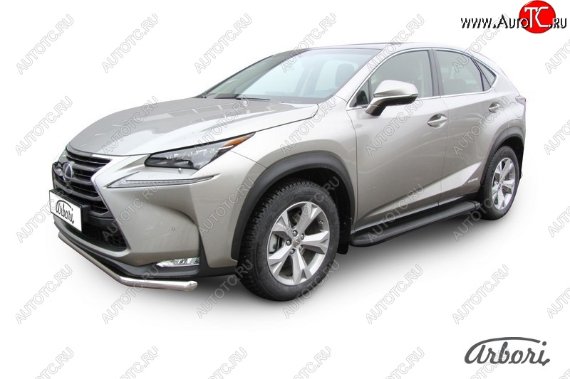 11 609 р. Порожки для ног Arbori Optima Black  Lexus NX300h  Z10 (2014-2017) дорестайлинг  с доставкой в г. Кемерово