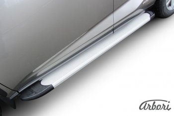 10 979 р. Порожки для ног Arbori Optima Silver  Lexus NX300h  Z10 (2014-2017) дорестайлинг  с доставкой в г. Кемерово. Увеличить фотографию 2