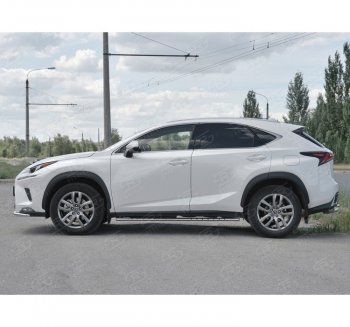 16 649 р. Пороги труба 75х42 Russtal (овал с проступью) Lexus NX300h Z10 дорестайлинг (2014-2017)  с доставкой в г. Кемерово. Увеличить фотографию 4