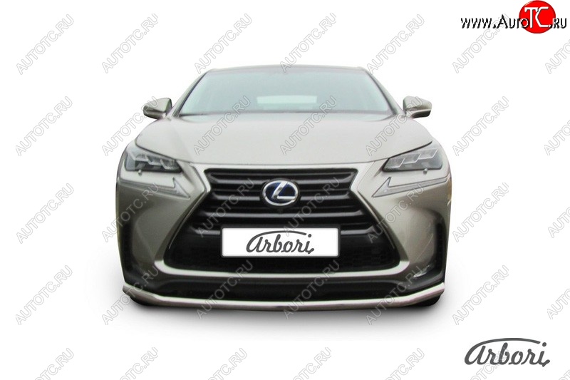 13 319 р. Защита переднего бампера Arbori (радиусная, нержавейка, 1 труба d57 mm). Lexus NX300h Z10 дорестайлинг (2014-2017)  с доставкой в г. Кемерово