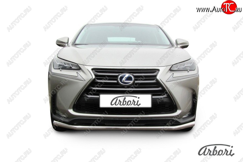 16 559 р. Защита переднего бампера Arbori (нержавейка, 1 труба d57 mm).  Lexus NX300h  Z10 (2014-2017) дорестайлинг  с доставкой в г. Кемерово