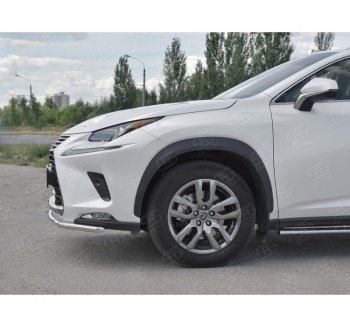 15 849 р. Защита переднего бампера (Ø42 мм, нержавейка) SLITKOFF  Lexus NX300h  Z10 (2014-2017) дорестайлинг  с доставкой в г. Кемерово. Увеличить фотографию 2