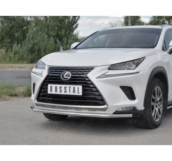 15 849 р. Защита переднего бампера (Ø42 мм, нержавейка) SLITKOFF  Lexus NX300h  Z10 (2014-2017) дорестайлинг  с доставкой в г. Кемерово. Увеличить фотографию 3