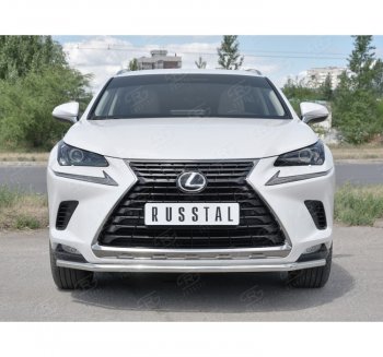 15 849 р. Защита переднего бампера (Ø42 мм, нержавейка) SLITKOFF  Lexus NX300h  Z10 (2014-2017) дорестайлинг  с доставкой в г. Кемерово. Увеличить фотографию 4