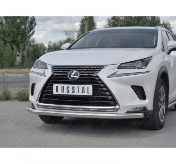 17 849 р. Защита переднего бампера (Ø63 мм, нержавейка) SLITKOFF  Lexus NX300h  Z10 (2014-2017) дорестайлинг  с доставкой в г. Кемерово. Увеличить фотографию 3