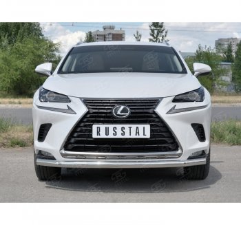 17 849 р. Защита переднего бампера (Ø63 мм, нержавейка) SLITKOFF  Lexus NX300h  Z10 (2014-2017) дорестайлинг  с доставкой в г. Кемерово. Увеличить фотографию 4