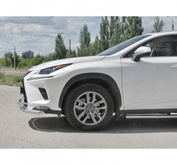 15 799 р. Защита переднего бампера (2 трубы Ø63 и 75х42 мм, нержавейка) Russtal Lexus NX300h Z10 дорестайлинг (2014-2017)  с доставкой в г. Кемерово. Увеличить фотографию 2