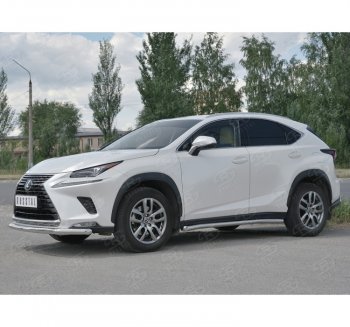 Защита переднего бампера (Ø63 мм, нержавейка) SLITKOFF Lexus NX300h  Z10 (2014-2017) дорестайлинг