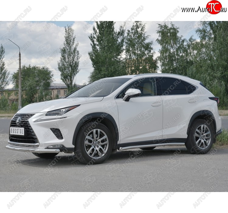 17 849 р. Защита переднего бампера (Ø63 мм, нержавейка) SLITKOFF  Lexus NX300h  Z10 (2014-2017) дорестайлинг  с доставкой в г. Кемерово