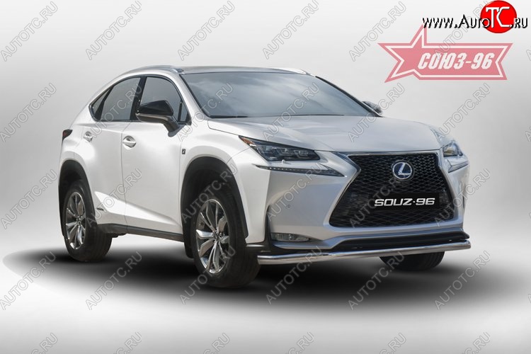 17 414 р. Защита переднего бампера одинарная F-Sport Souz-96 (d60). Lexus NX200 Z10 дорестайлинг (2014-2017)  с доставкой в г. Кемерово