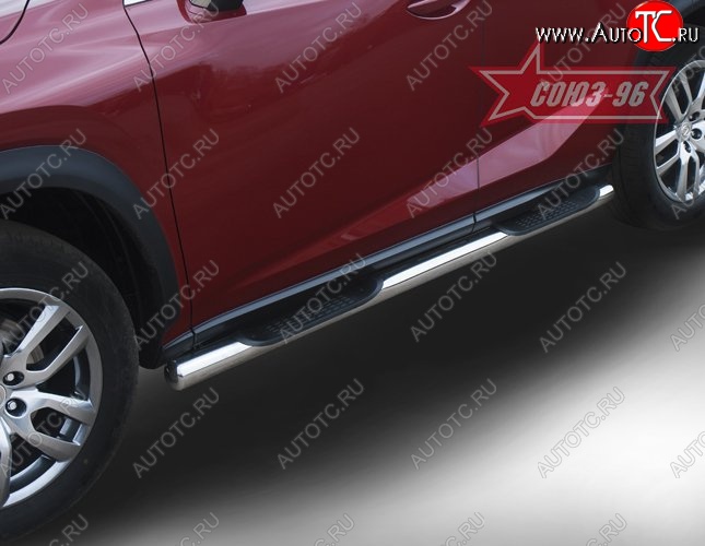 18 089 р. Защита порогов с проступью Souz-96 (d76) Lexus NX300h Z10 дорестайлинг (2014-2017)  с доставкой в г. Кемерово