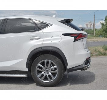 17 899 р. Защита заднего бампера (Ø63 мм, нержавейка) SLITKOFF Lexus NX300h Z10 дорестайлинг (2014-2017)  с доставкой в г. Кемерово. Увеличить фотографию 2