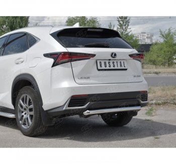 17 899 р. Защита заднего бампера (Ø63 мм, нержавейка) SLITKOFF Lexus NX300h Z10 дорестайлинг (2014-2017)  с доставкой в г. Кемерово. Увеличить фотографию 3
