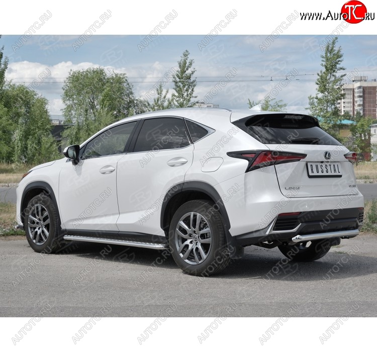 17 899 р. Защита заднего бампера (Ø63 мм, нержавейка) SLITKOFF Lexus NX300h Z10 дорестайлинг (2014-2017)  с доставкой в г. Кемерово