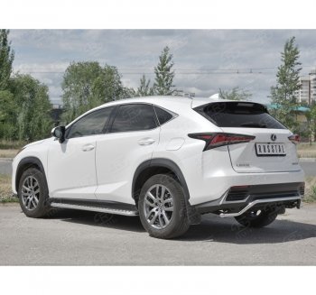 15 999 р. Защита заднего бампера (Ø42 мм волна, нержавейка) SLITKOFF  Lexus NX300h  Z10 (2014-2017) дорестайлинг  с доставкой в г. Кемерово. Увеличить фотографию 1