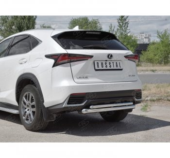 19 699 р. Защита заднего бампера (2 трубы Ø63 и 42 мм, нержавейка) SLITKOFF  Lexus NX300h  Z10 (2014-2017) дорестайлинг  с доставкой в г. Кемерово. Увеличить фотографию 3