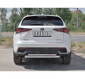 19 699 р. Защита заднего бампера (2 трубы Ø63 и 42 мм, нержавейка) SLITKOFF  Lexus NX300h  Z10 (2014-2017) дорестайлинг  с доставкой в г. Кемерово. Увеличить фотографию 4